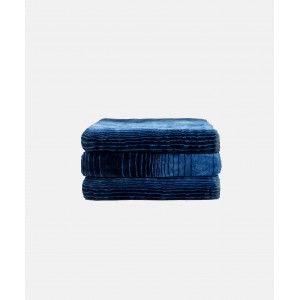 Банний рушник махровий Capri 70x140 см, синій, жакардовий, велюровий, з плюшевою обробкою